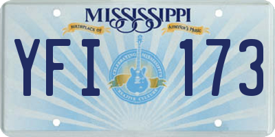 MS license plate YFI173