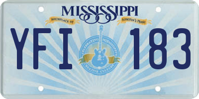 MS license plate YFI183