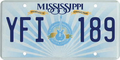 MS license plate YFI189