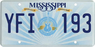 MS license plate YFI193