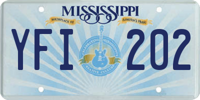 MS license plate YFI202