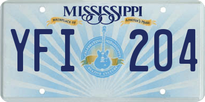 MS license plate YFI204
