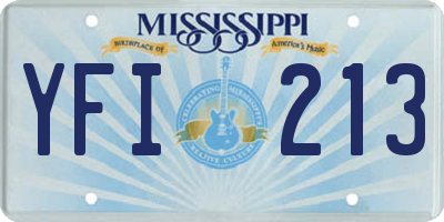 MS license plate YFI213