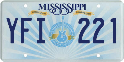 MS license plate YFI221