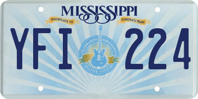 MS license plate YFI224
