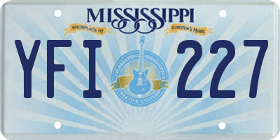 MS license plate YFI227