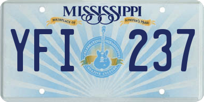 MS license plate YFI237