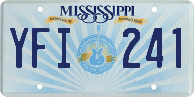 MS license plate YFI241
