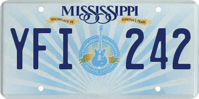 MS license plate YFI242