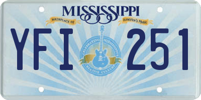 MS license plate YFI251