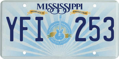 MS license plate YFI253