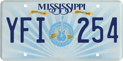 MS license plate YFI254