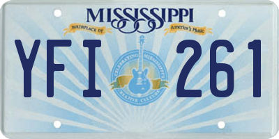 MS license plate YFI261