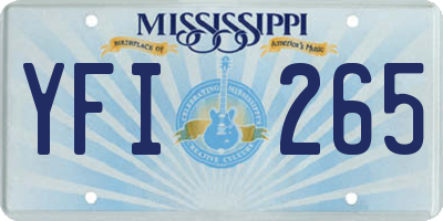 MS license plate YFI265