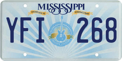 MS license plate YFI268