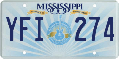 MS license plate YFI274