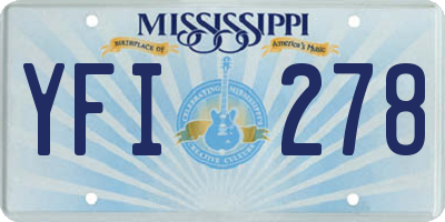MS license plate YFI278