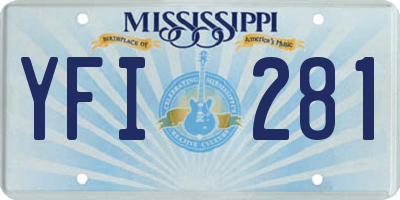MS license plate YFI281