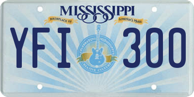 MS license plate YFI300