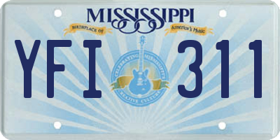 MS license plate YFI311