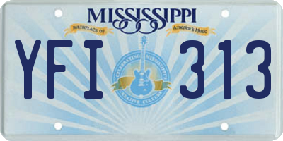 MS license plate YFI313