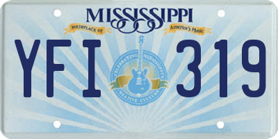 MS license plate YFI319