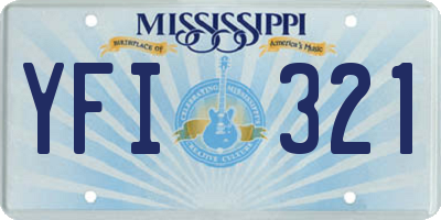 MS license plate YFI321