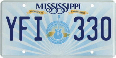 MS license plate YFI330