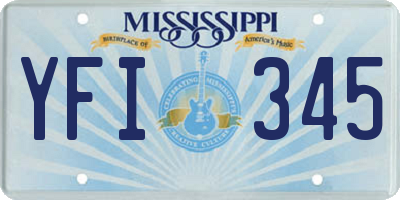 MS license plate YFI345