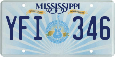 MS license plate YFI346