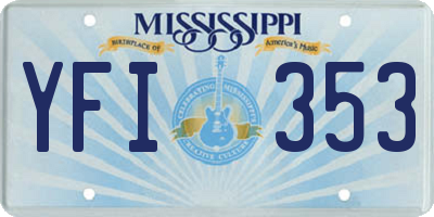MS license plate YFI353