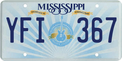 MS license plate YFI367