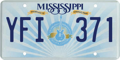 MS license plate YFI371
