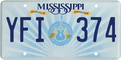 MS license plate YFI374