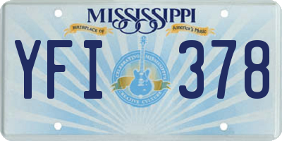 MS license plate YFI378