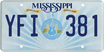 MS license plate YFI381