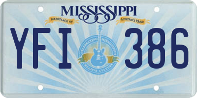 MS license plate YFI386