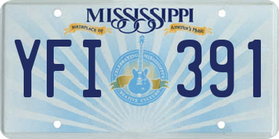 MS license plate YFI391