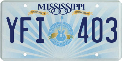 MS license plate YFI403