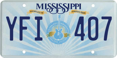 MS license plate YFI407