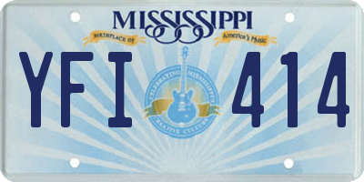 MS license plate YFI414