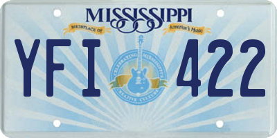 MS license plate YFI422