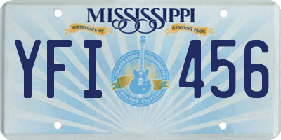 MS license plate YFI456