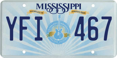 MS license plate YFI467