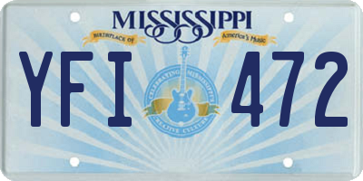 MS license plate YFI472
