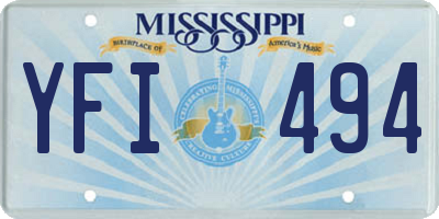 MS license plate YFI494