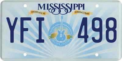 MS license plate YFI498