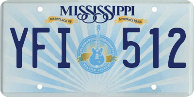 MS license plate YFI512