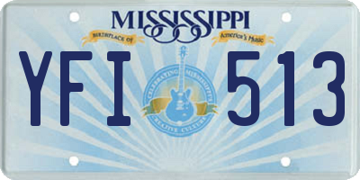 MS license plate YFI513