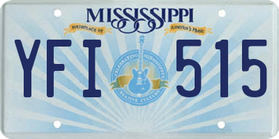 MS license plate YFI515